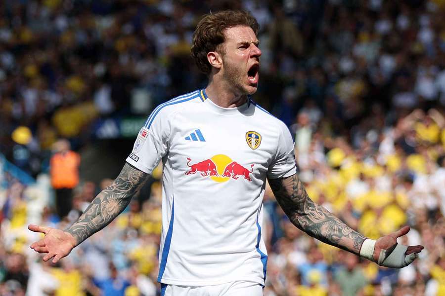 Joe Rodon reacts towards the crowd during Leeds' win over Preston on Saturday