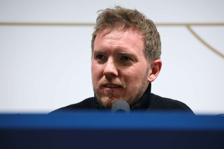 Julian Nagelsmann auf der Pressekonferenz vor dem Hinspiel gegen Italien