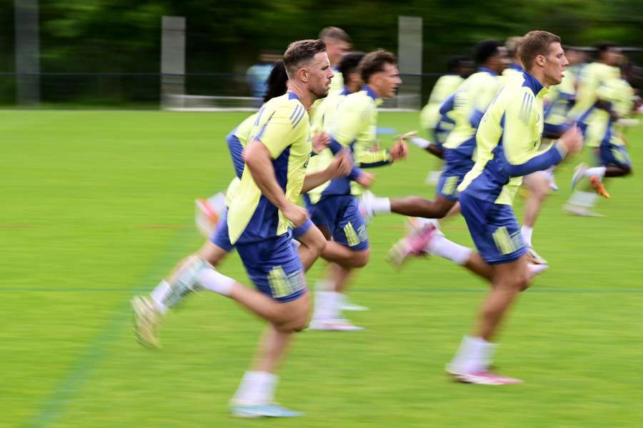 De spelers van Ajax tijdens een training