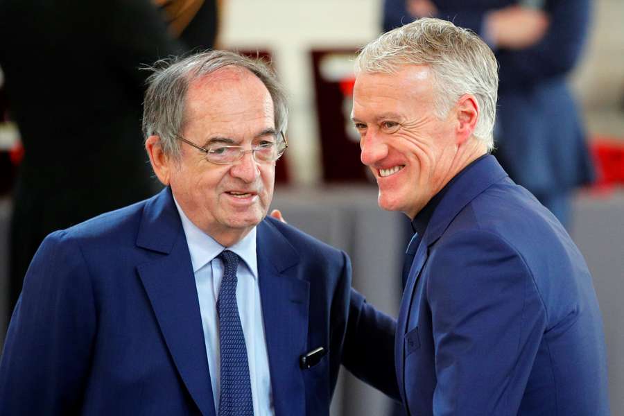 Noël le Graët (links) met de huidige bondscoach Didier Deschamps