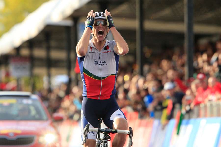 Rui Costa festeja o título mundial de 2013