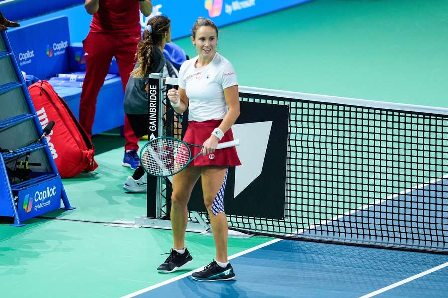 Katarzyna Kawa podczas turnieju Billie Jean King Cup