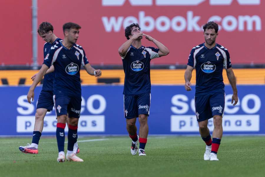 Hugo González celebra un gol en pretemporada Hugo González celebra un gol en pretemporada