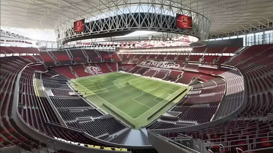 Projeção do interior da nova arena Projeção do interior da nova arena