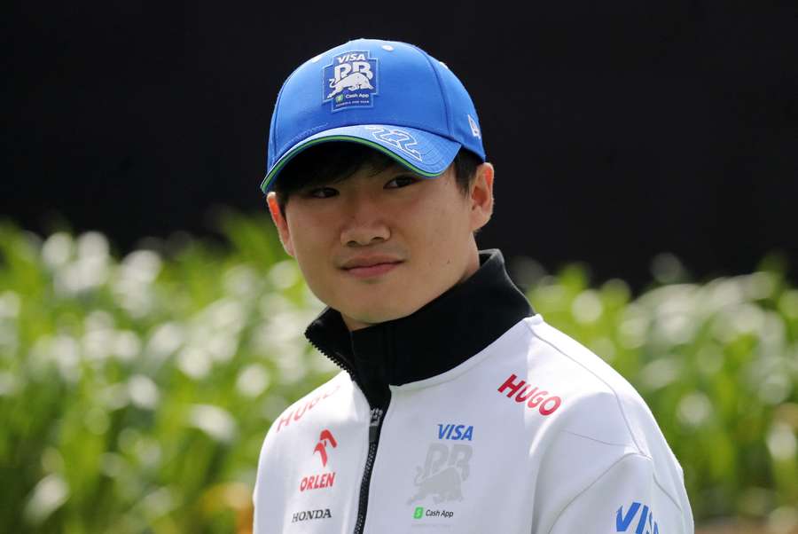 Yuki Tsunoda arrives ahead of the Mexico City Grand Prix