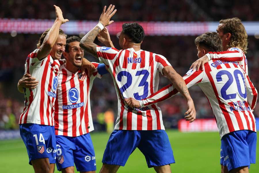 Radosť hráčov Atlética Madrid.