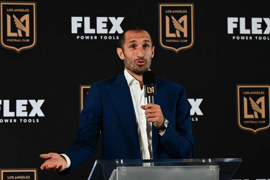 Giorgio Chiellini na sua apresentação como jogador do Los Angeles FC