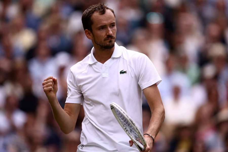 Daniil Medvedev in de halve finale van Wimbledon