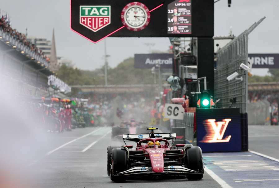 Ferrari's Lewis Hamilton in action during the race Ferrari's Lewis Hamilton in action during the race
