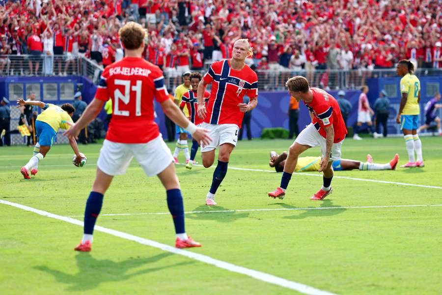 Erling Haaland celebrates