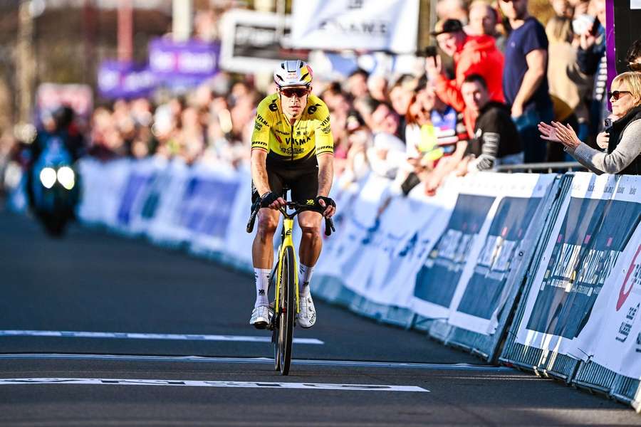 Wout van Aert at the end of the race