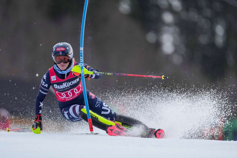 Mikaela Shiffrin in action in Hafjell, Norway