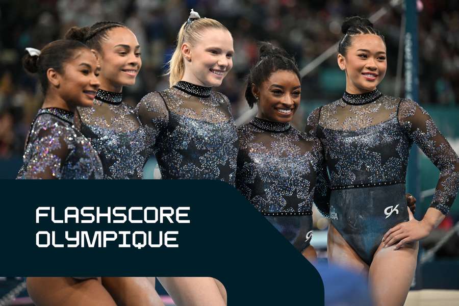 Simone Biles et son équipe.