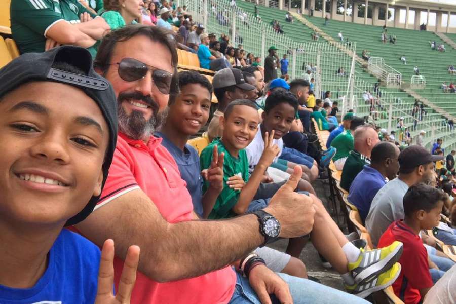 Paulo con Kauan Santos, Wesley Santos, Kauã Moraes y Endrick
