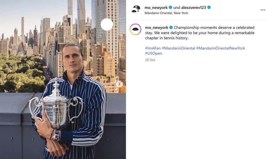 Zverev mit der US-Open-Trophäe