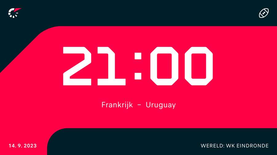 Frankrijk - Uruguay begint donderdag om 21.00 uur