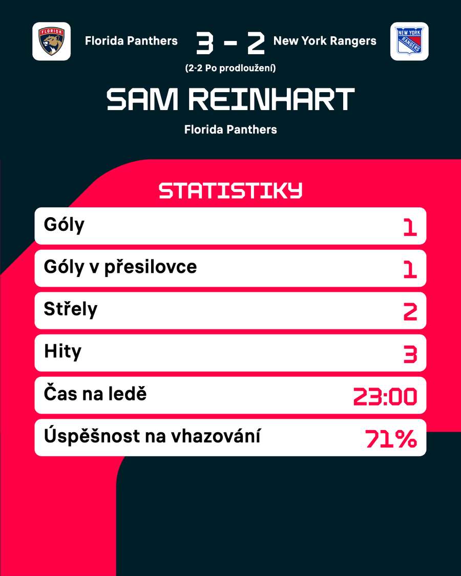 Statistiky hráče.