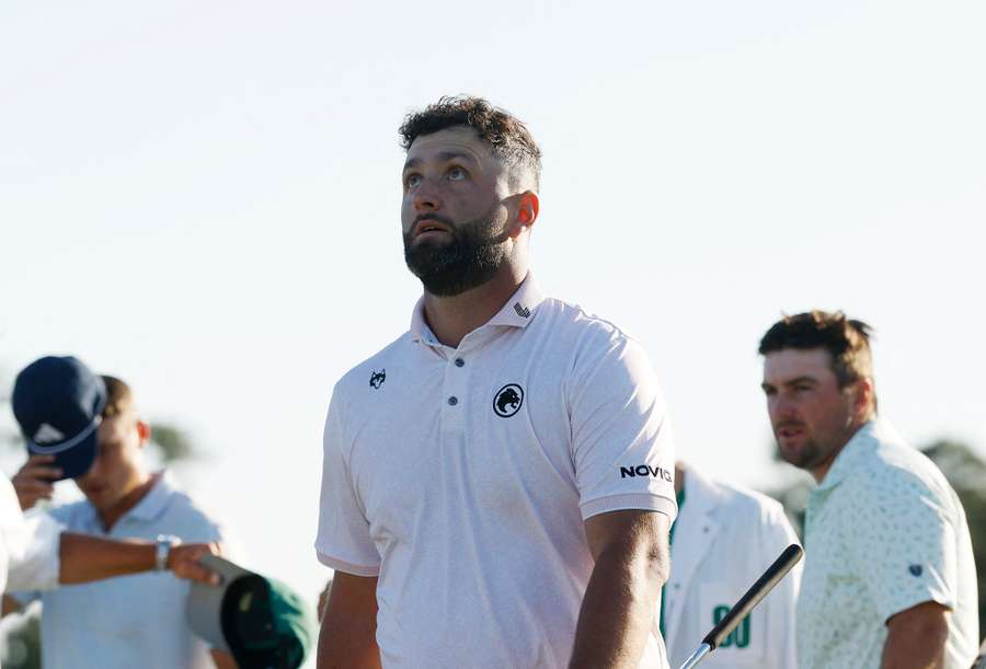 Jon Rahm leaves the 18th hole