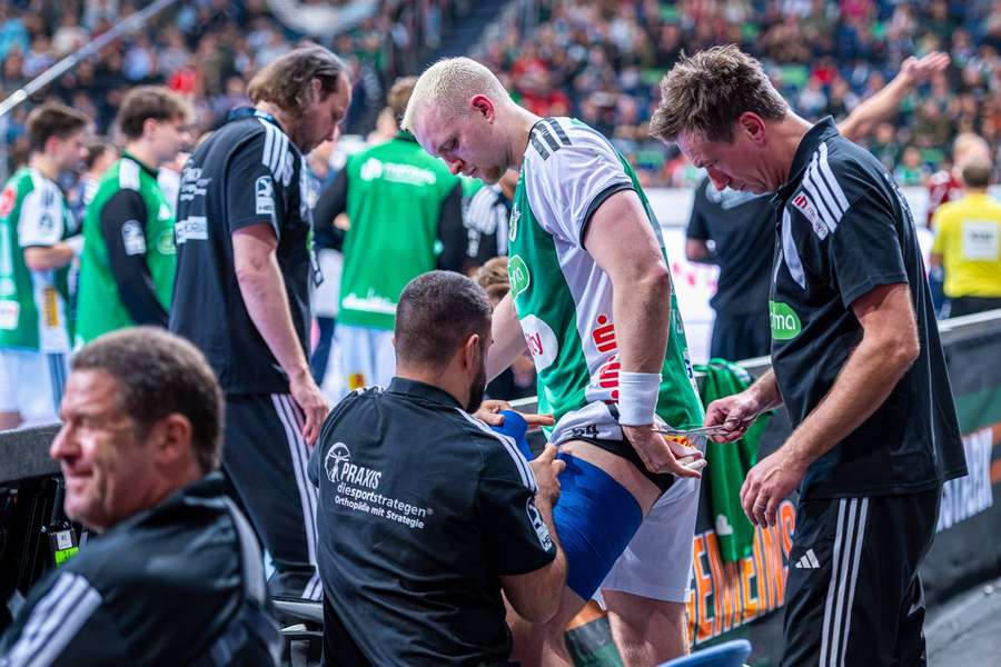 Justus Fischer musste gegen Flensburg ausgewechselt werden. Justus Fischer musste gegen Flensburg ausgewechselt werden.