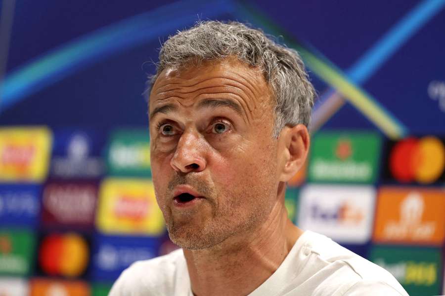 Luis Enrique face à la presse lundi.