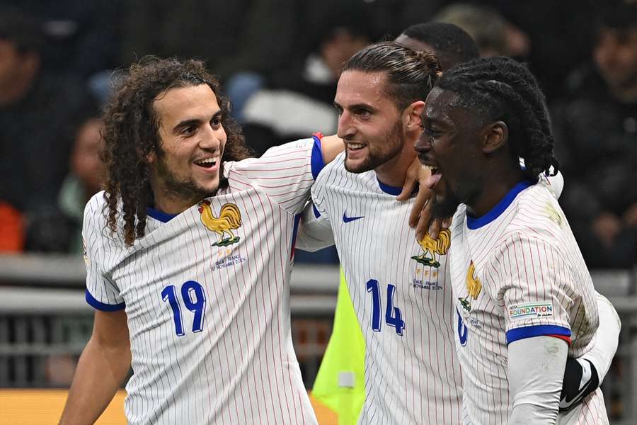 Adrien Rabiot celebrates one of his goals