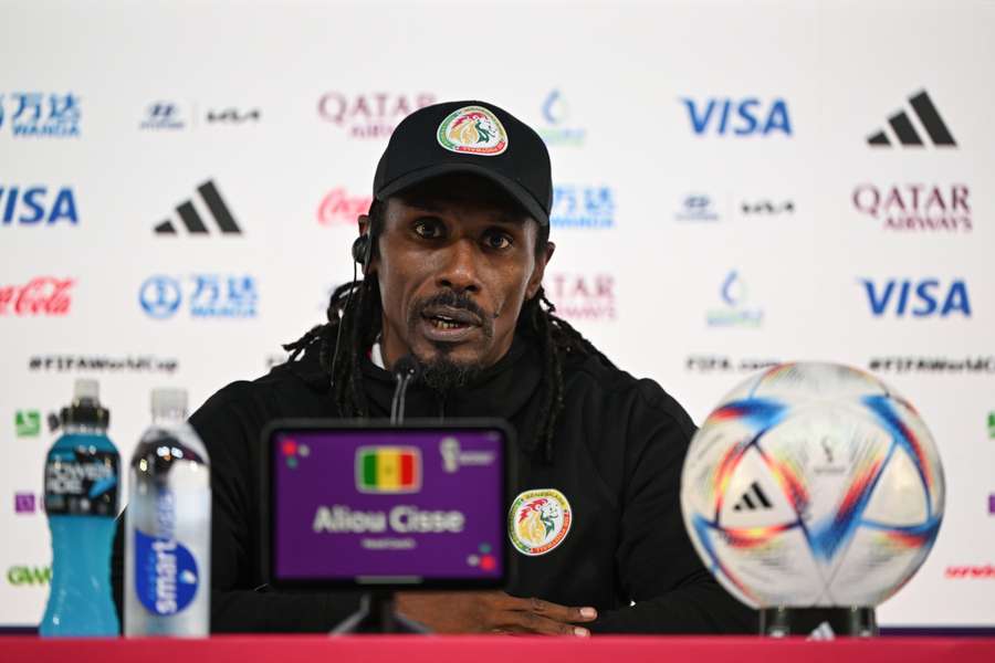 Senegal manager Cisse speaks to the press ahead of their World Cup opener