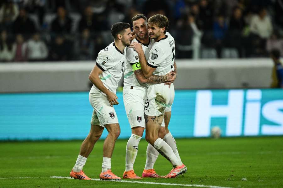 L’Autriche célèbre son but L’Autriche célèbre son but