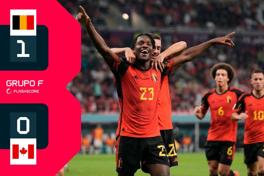 Batshuayi marcou o gol da vitória da Bélgica contra o Canadá
