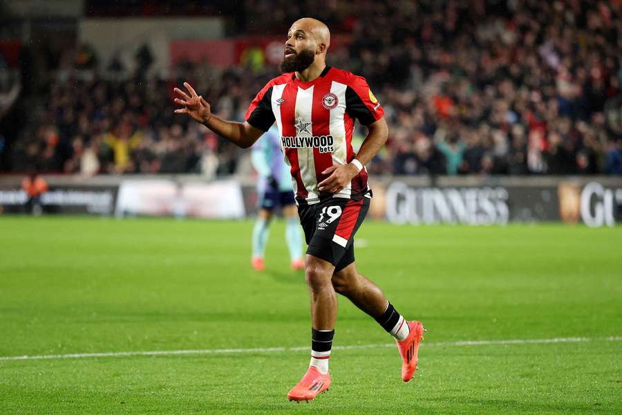 Mbeumo face à Arsenal mercredi.