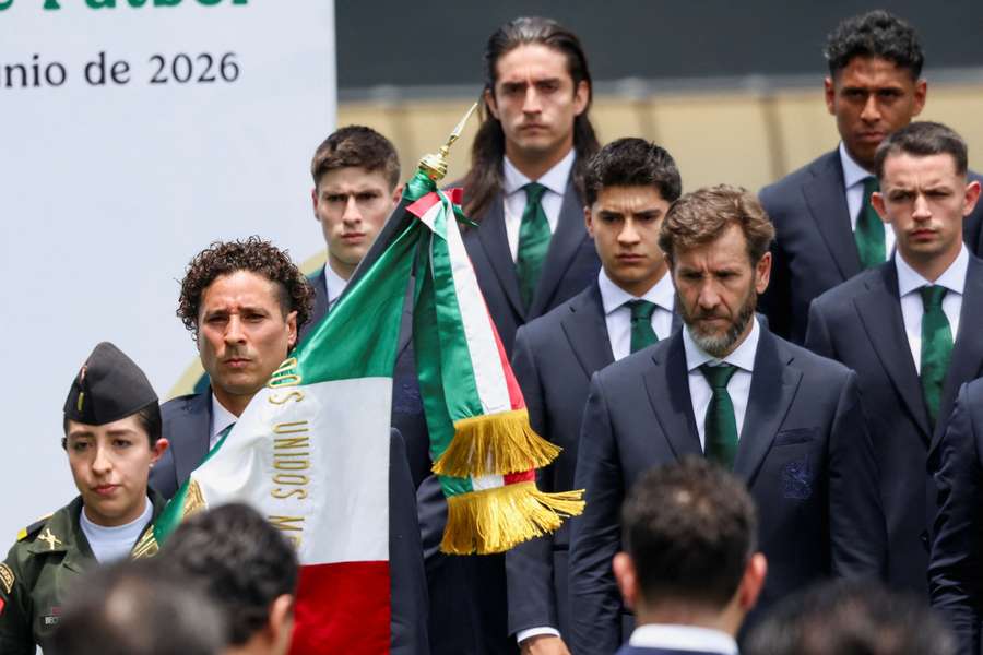 Jugadores de México, en un acto ceremonial Jugadores de México, en un acto ceremonial