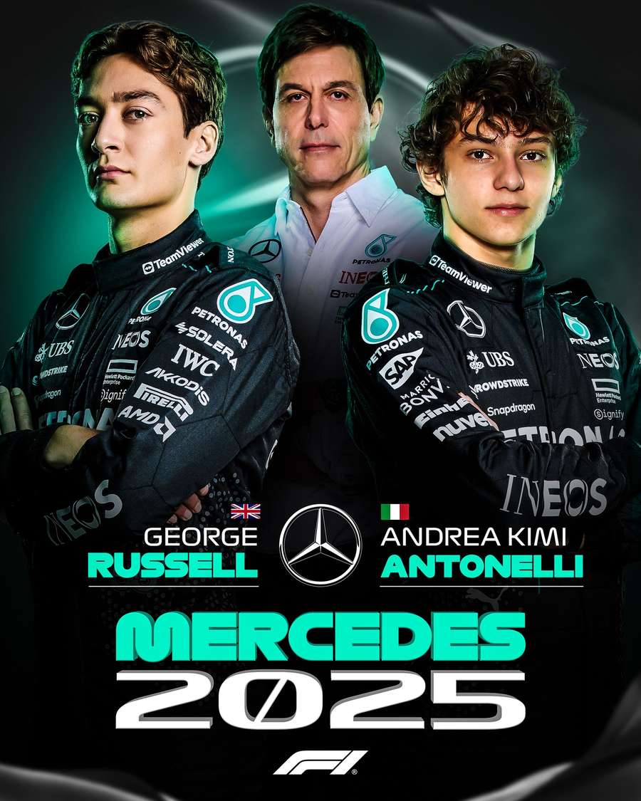 O time da Mercedes para 2025 está montado