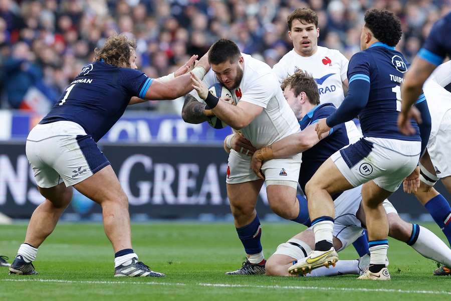 France's Cyril Baille in action with Scotland's Pierre Schoeman