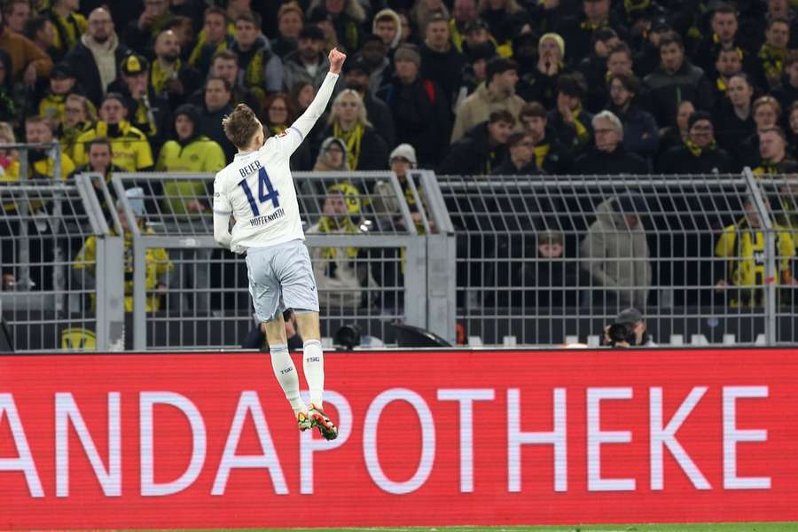 In der vergangenen Saison jubelte Maximilian Beier noch für Hoffenheim in Dortmund.