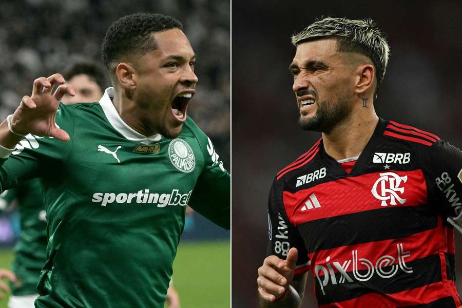 Vitor Roque e Arrascaeta são as esperanças de gols de Palmeiras e Flamengo