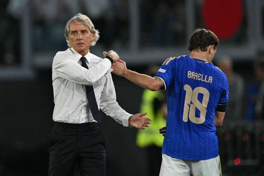 Roberto Mancini e Nicolò Barella
