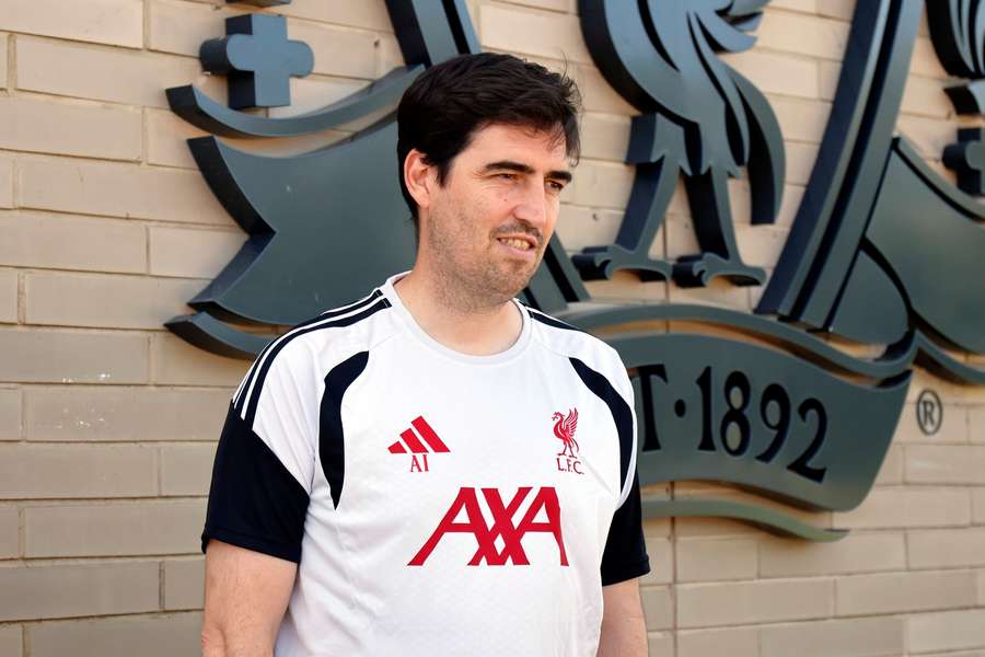 Iraola addresses the media at Liverpool's training centre Iraola addresses the media at Liverpool's training centre