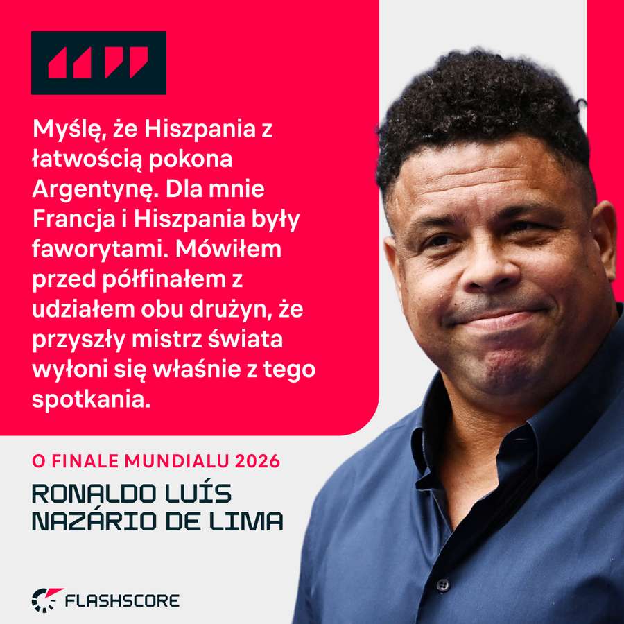 Ronaldo Nazario zdecydowanie typuje Hiszpanię Ronaldo Nazario zdecydowanie typuje Hiszpanię