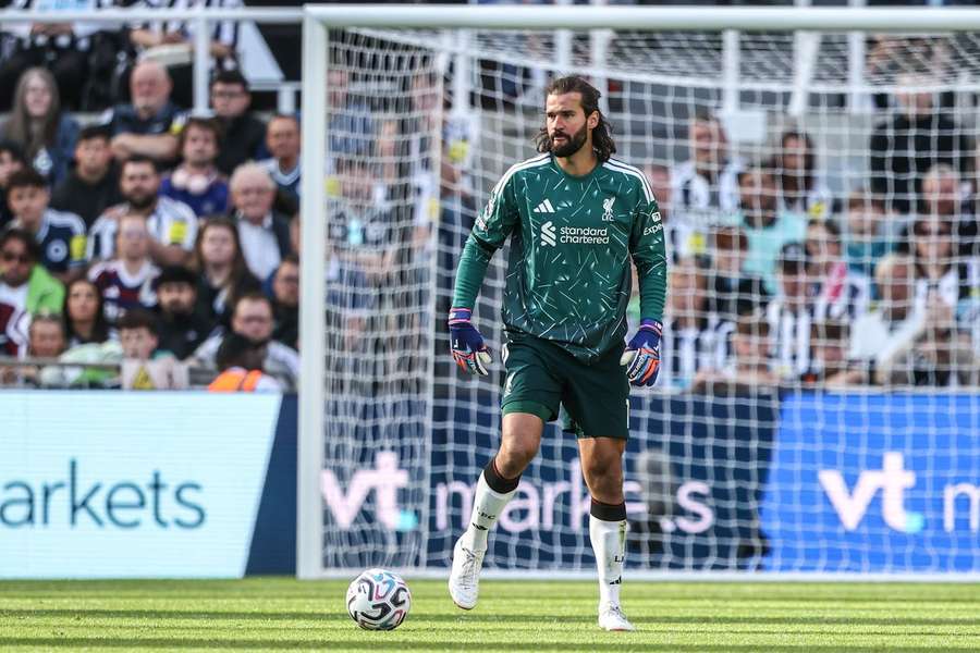 Liverpool goalkeeper Alisson Becker in action during the match against Newcastle