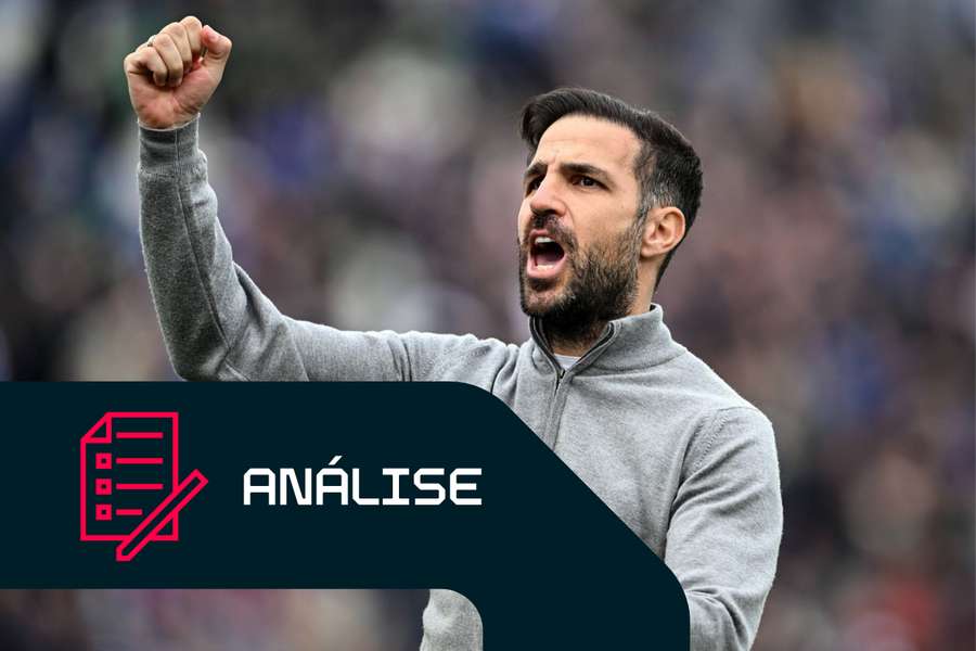 Cesc Fàbregas festeja mais uma vitória do Como Cesc Fàbregas festeja mais uma vitória do Como