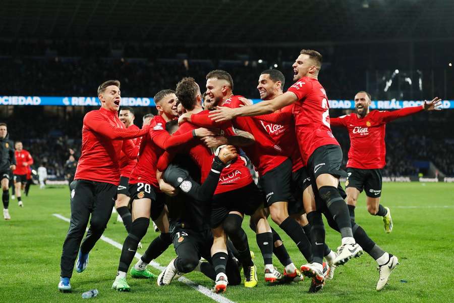 Bucuria jucătorilor de la Mallorca după calificarea în finala Cupei Spaniei
