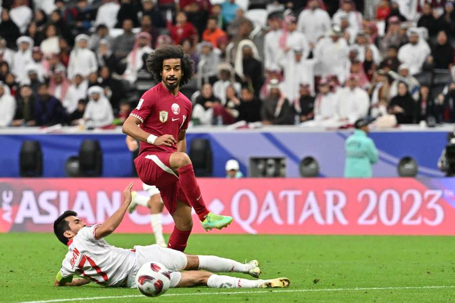 Afif fez o gol da vitória da seleção catari sobre o Tajiquistão