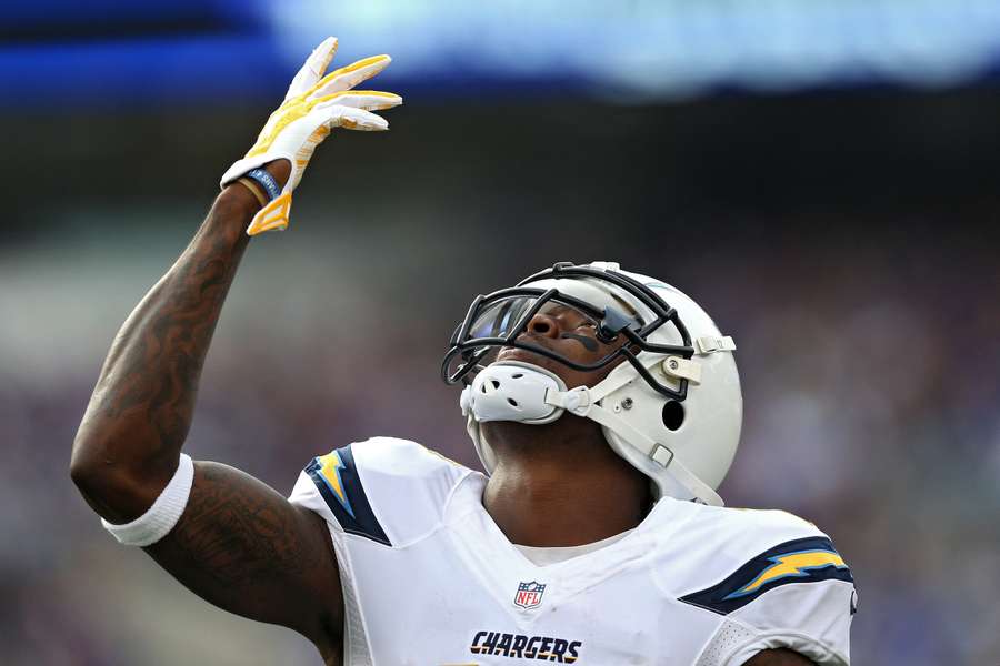 Jacoby Jones looks to the sky ahead of game against former club Ravens