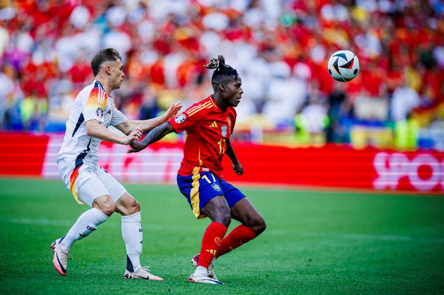 Nico Williams, durante el España-Alemania de cuartos de la Eurocopa