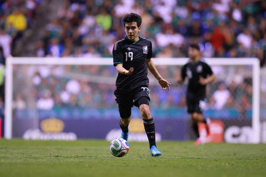 Gilberto Mora avec le Mexique lors du match amical face au Ghana, le 22 mai 2026 au stade Cuauhtémoc de Puebla, au Mexique. Gilberto Mora avec le Mexique lors du match amical face au Ghana, le 22 mai 2026 au stade Cuauhtémoc de Puebla, au Mexique.
