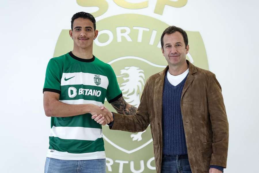 Rafael Silva Pontelo com Frederico Varandas, presidente do Sporting