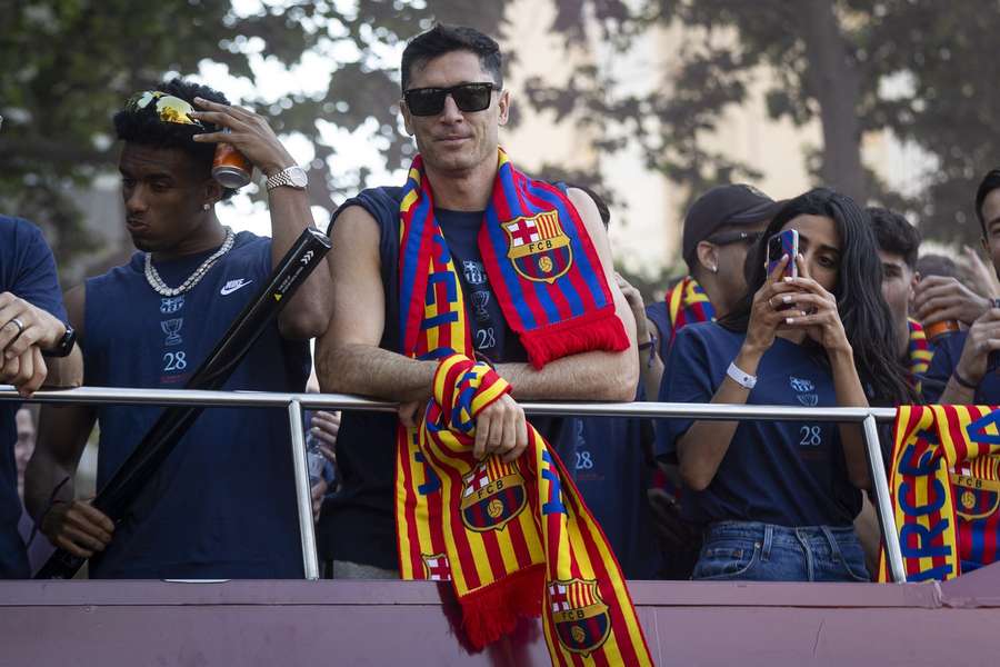 Robert Lewandovski în autobuzul campionilor Robert Lewandovski în autobuzul campionilor