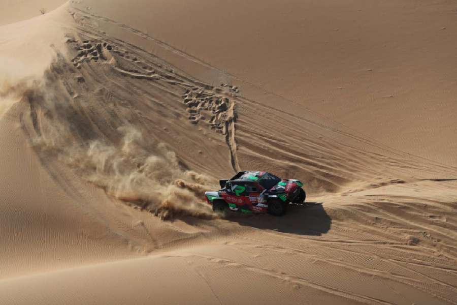 Overdrive Racing's Yazeed Al-Rajhi and co-driver Timo Gottschalk in action during stage five