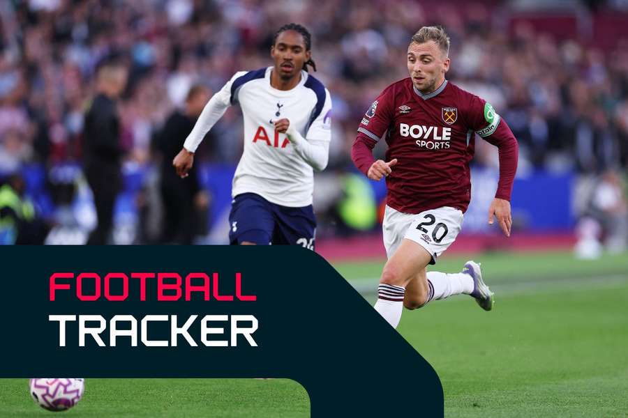Jarrod Bowen and Djed Spence race for the bal