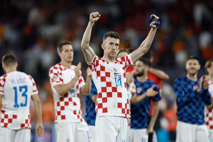 Croatia's Ivan Perisic celebrates Croatia's Ivan Perisic celebrates
