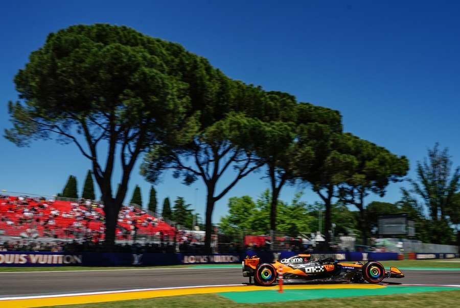 McLaren's Oscar Piastri during first practice at the Autodromo Internazionale Enzo e Dino Ferrari, commonly known as Imola